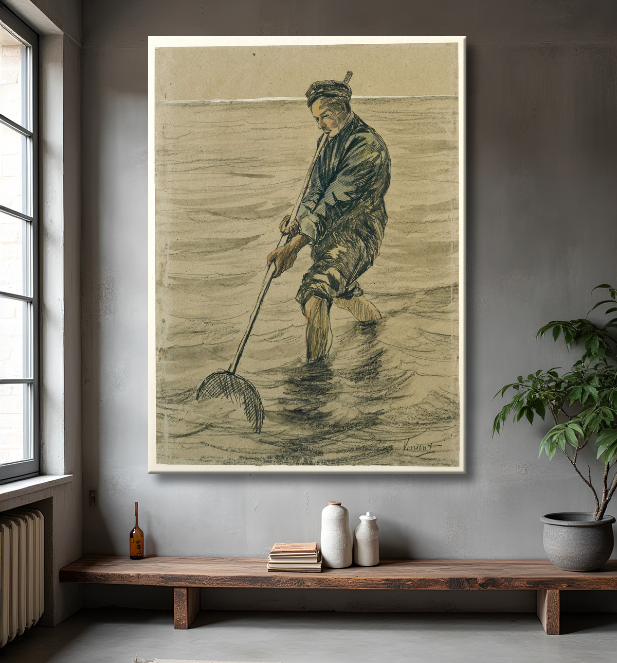 Reproduction coquillage de Vincent van Gogh avec decor