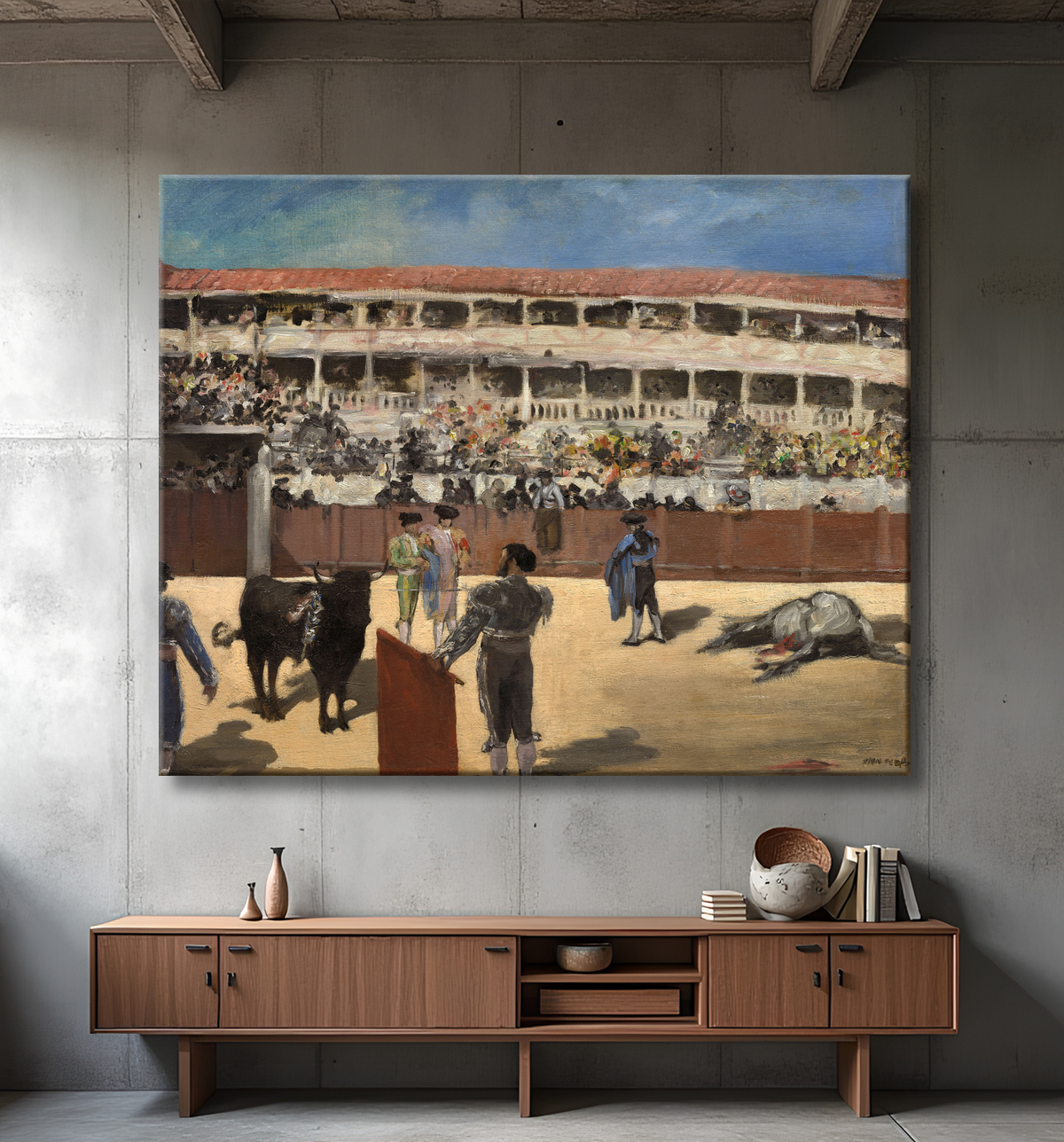 Reproduction Corrida de Édouard Manet avec decor