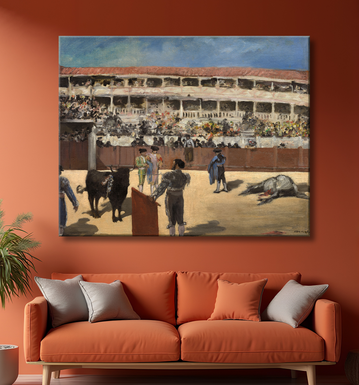 Reproduction Corrida de Édouard Manet avec decor