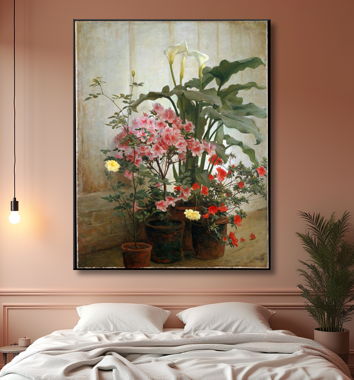 Reproduction Côté d'une serre de George Cochran Lambdin avec decor