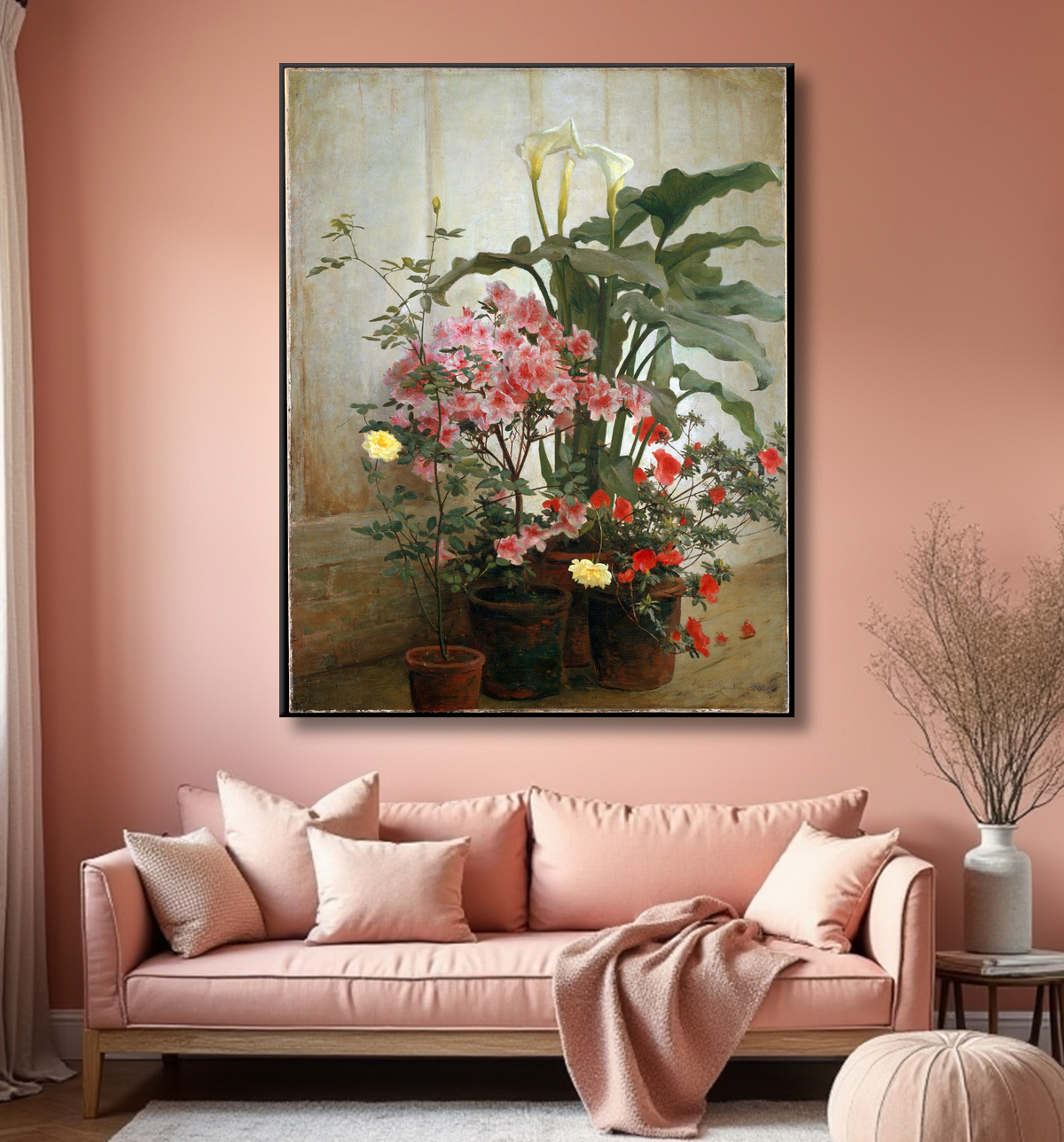 Reproduction Côté d'une serre de George Cochran Lambdin avec decor