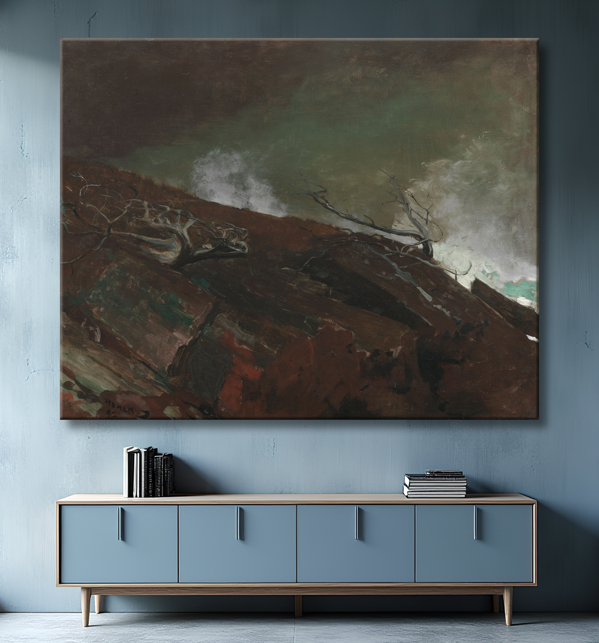 Reproduction Côte du Maine de Winslow Homer avec decor