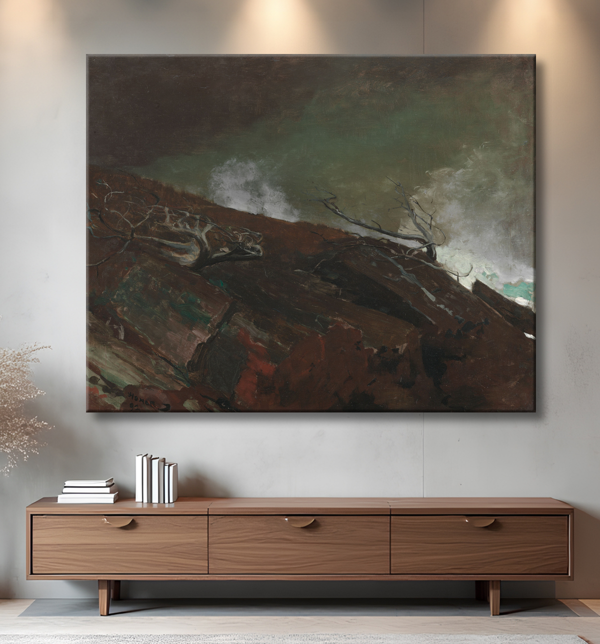 Reproduction Côte du Maine de Winslow Homer avec decor
