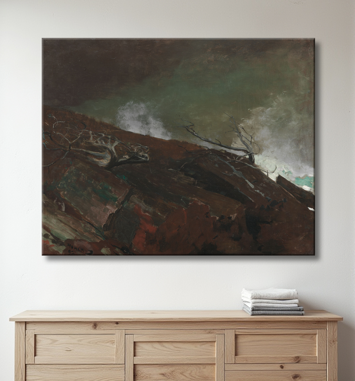 Reproduction Côte du Maine de Winslow Homer avec decor