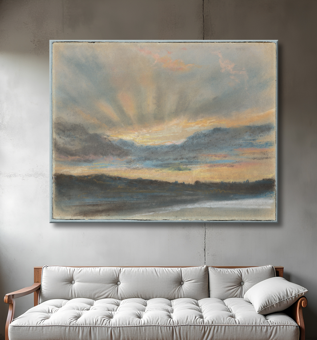Reproduction Coucher de soleil de Eugène Delacroix avec decor