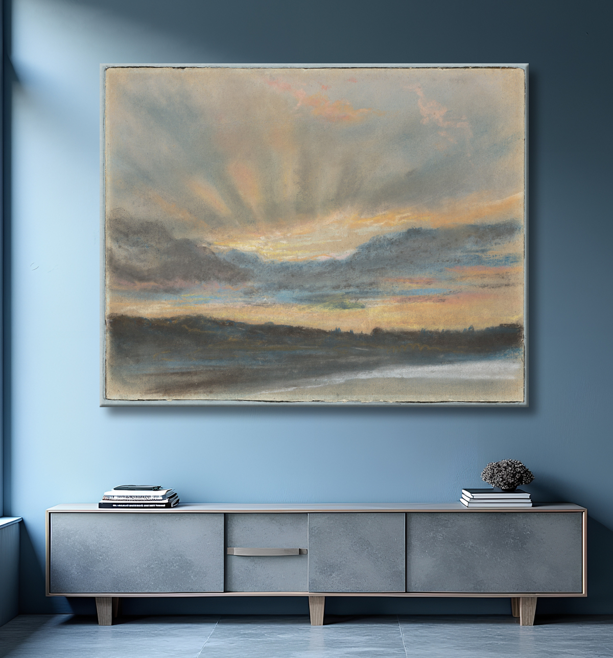 Reproduction Coucher de soleil de Eugène Delacroix avec decor
