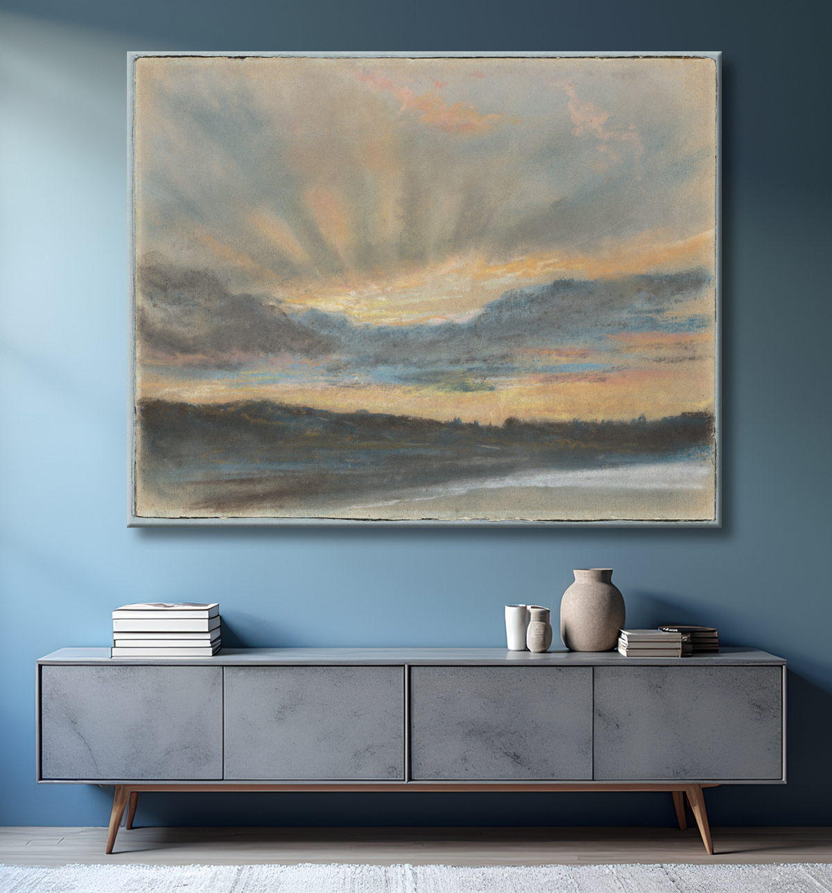 Reproduction Coucher de soleil de Eugène Delacroix avec decor