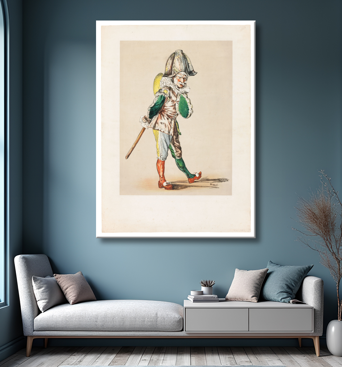 Reproduction Coup de poing de Édouard Manet avec decor