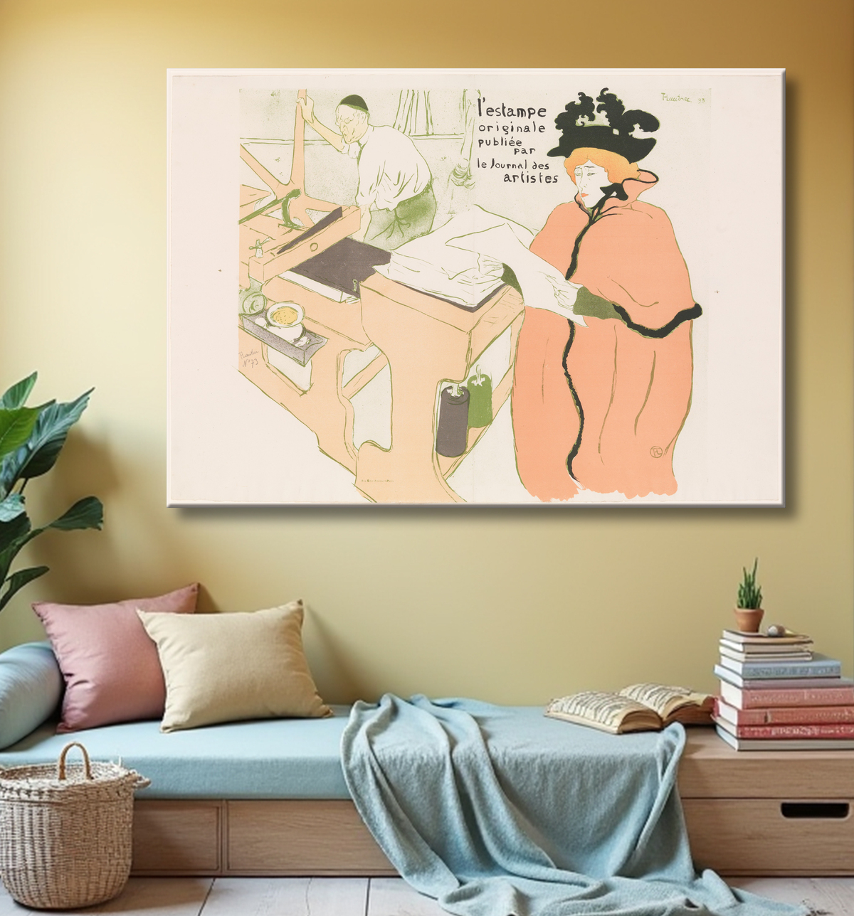 Reproduction Cover for L'Estampe originale, Album I, publiée par les Journal des Artistes de Henri de Toulouse-Lautrec avec decor