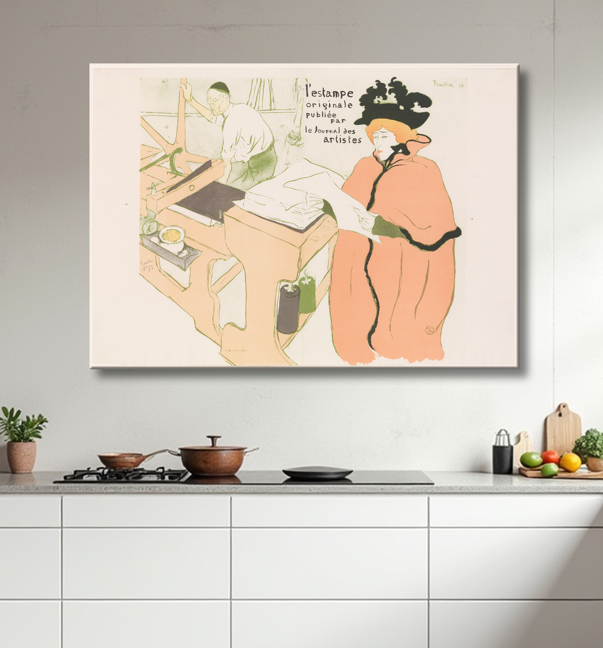 Reproduction Cover for L'Estampe originale, Album I, publiée par les Journal des Artistes de Henri de Toulouse-Lautrec avec decor