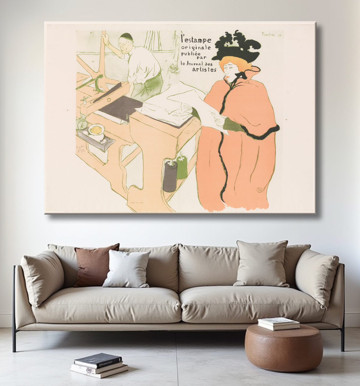 Reproduction Cover for L'Estampe originale, Album I, publiée par les Journal des Artistes de Henri de Toulouse-Lautrec avec decor