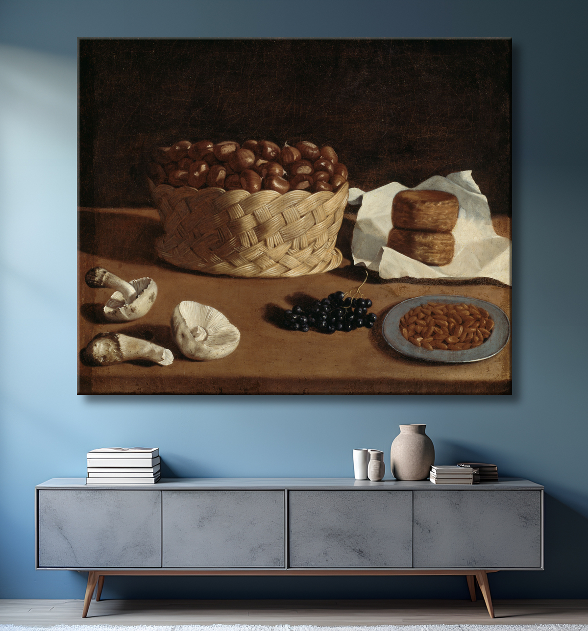 Reproduction Cuisine Nature Morte de Paolo Antonio Barbieri avec decor