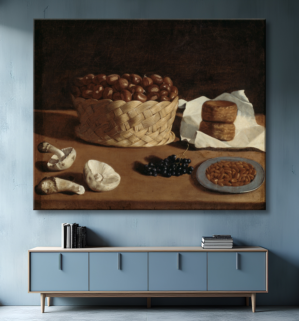 Reproduction Cuisine Nature Morte de Paolo Antonio Barbieri avec decor