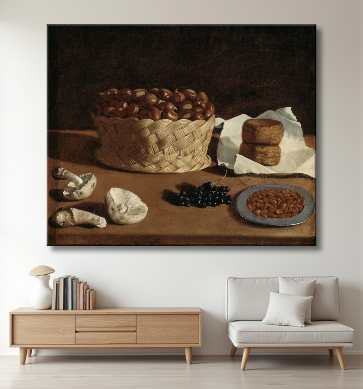 Reproduction Cuisine Nature Morte de Paolo Antonio Barbieri avec decor