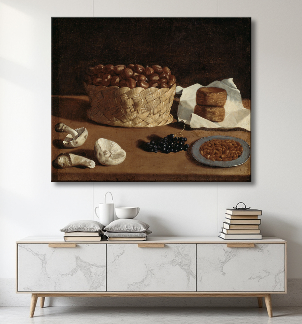 Reproduction Cuisine Nature Morte de Paolo Antonio Barbieri avec decor