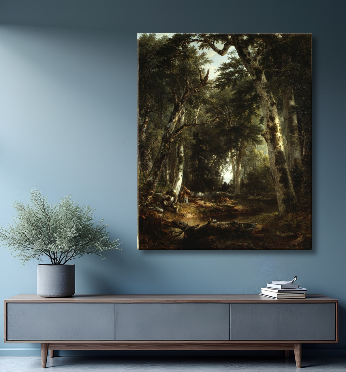 Reproduction Dans les bois de Asher Brown Durand avec decor