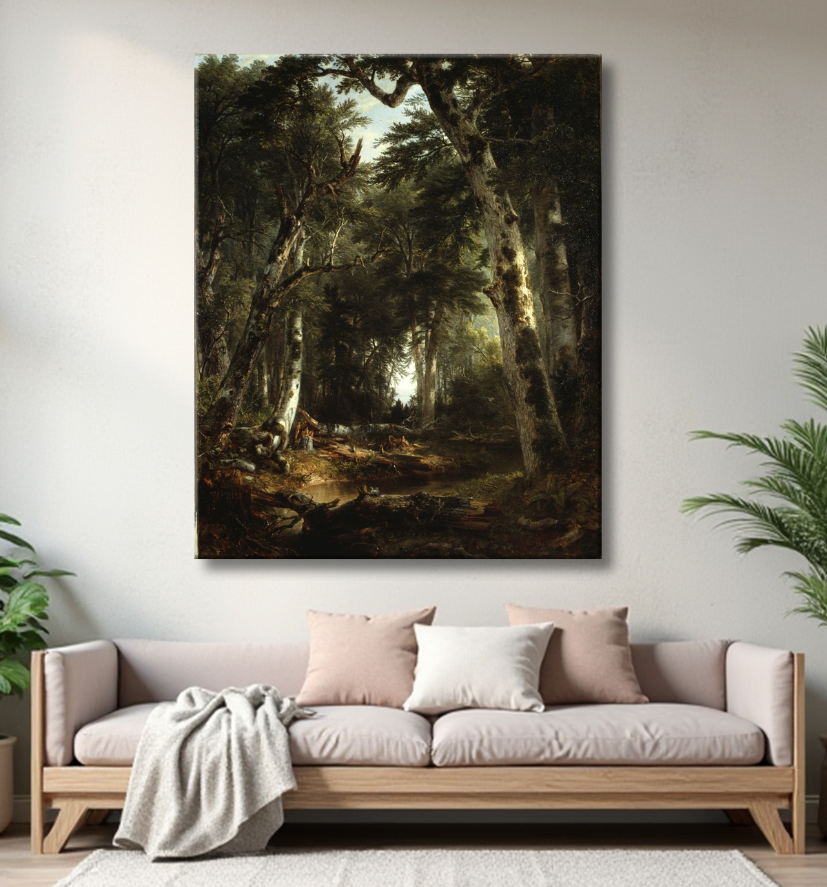 Reproduction Dans les bois de Asher Brown Durand avec decor
