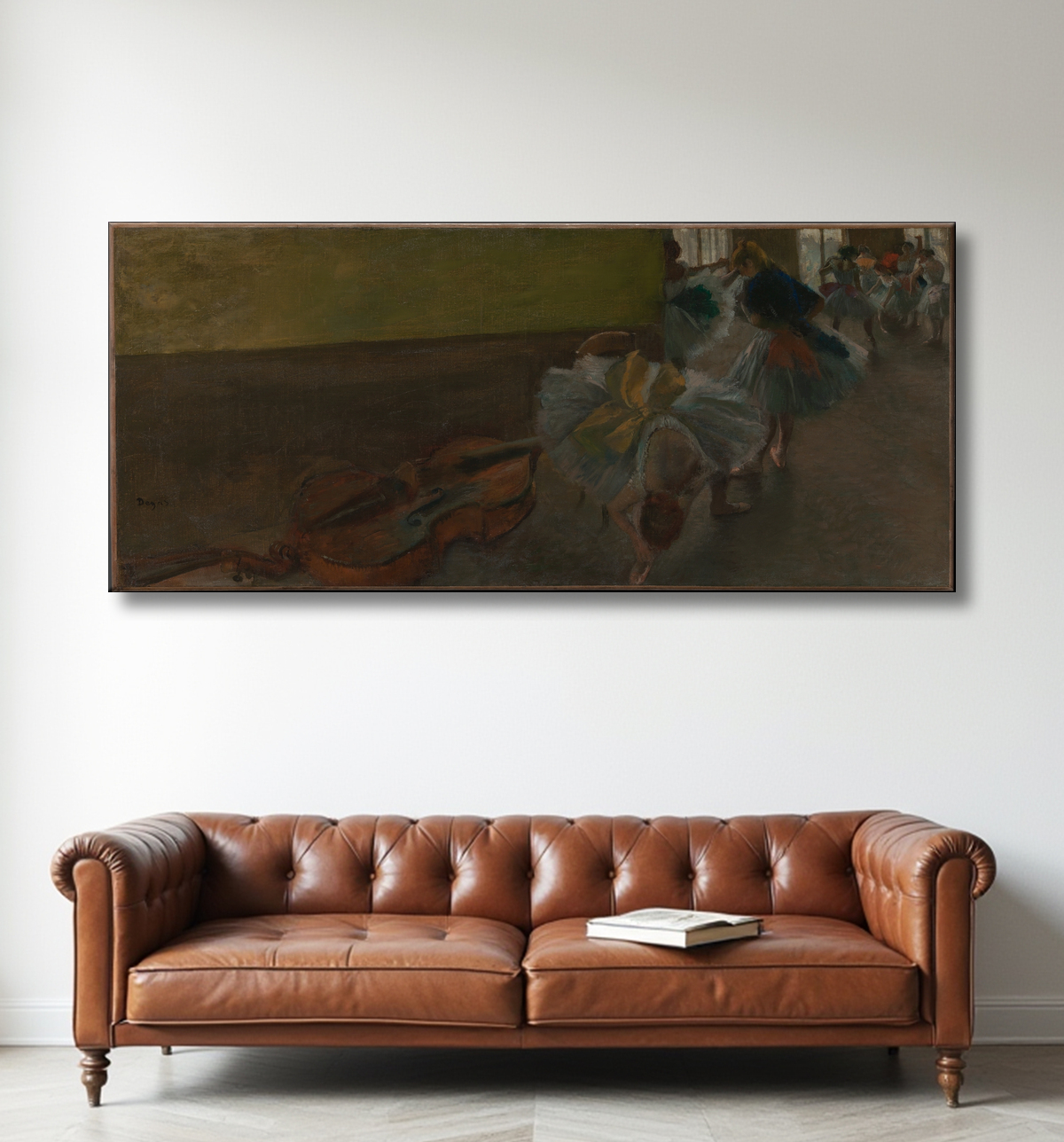 Reproduction Danseurs dans la salle de répétition avec contrebasse de Edgar Degas avec decor