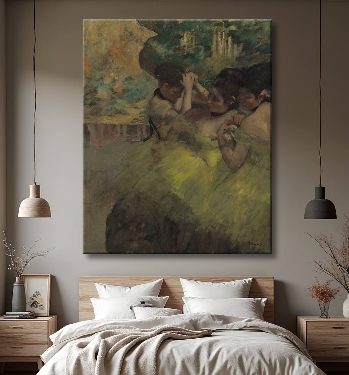 Reproduction Danseurs jaunes (dans les ailes) de Hilaire Germain Edgar Degas avec decor