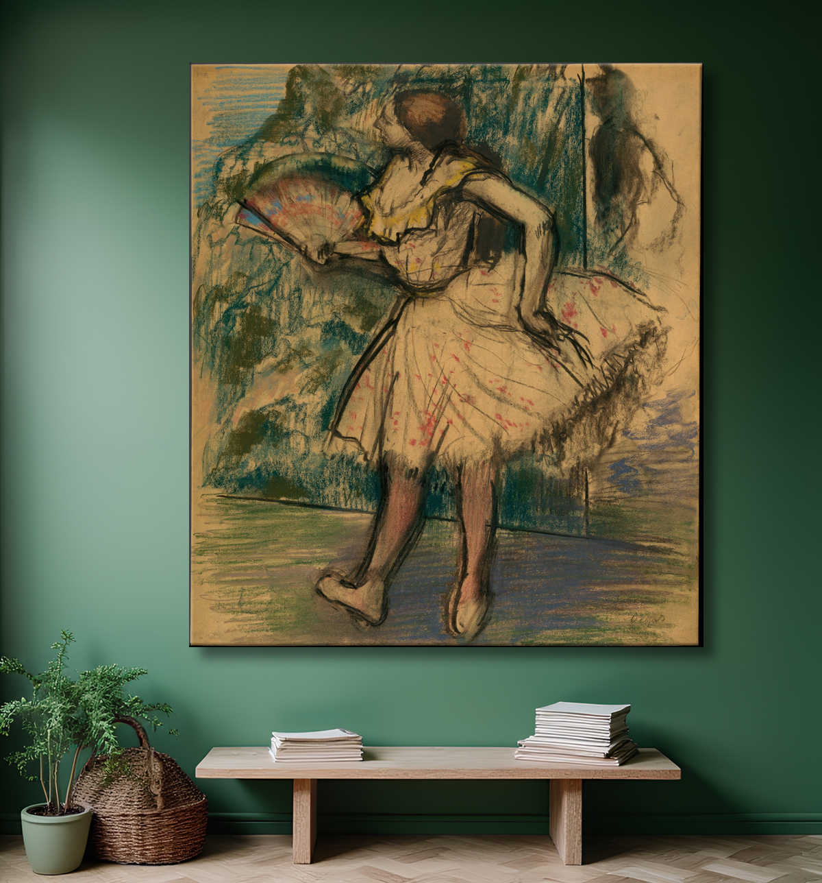 Reproduction Danseuse avec un éventail de Edgar Degas avec decor