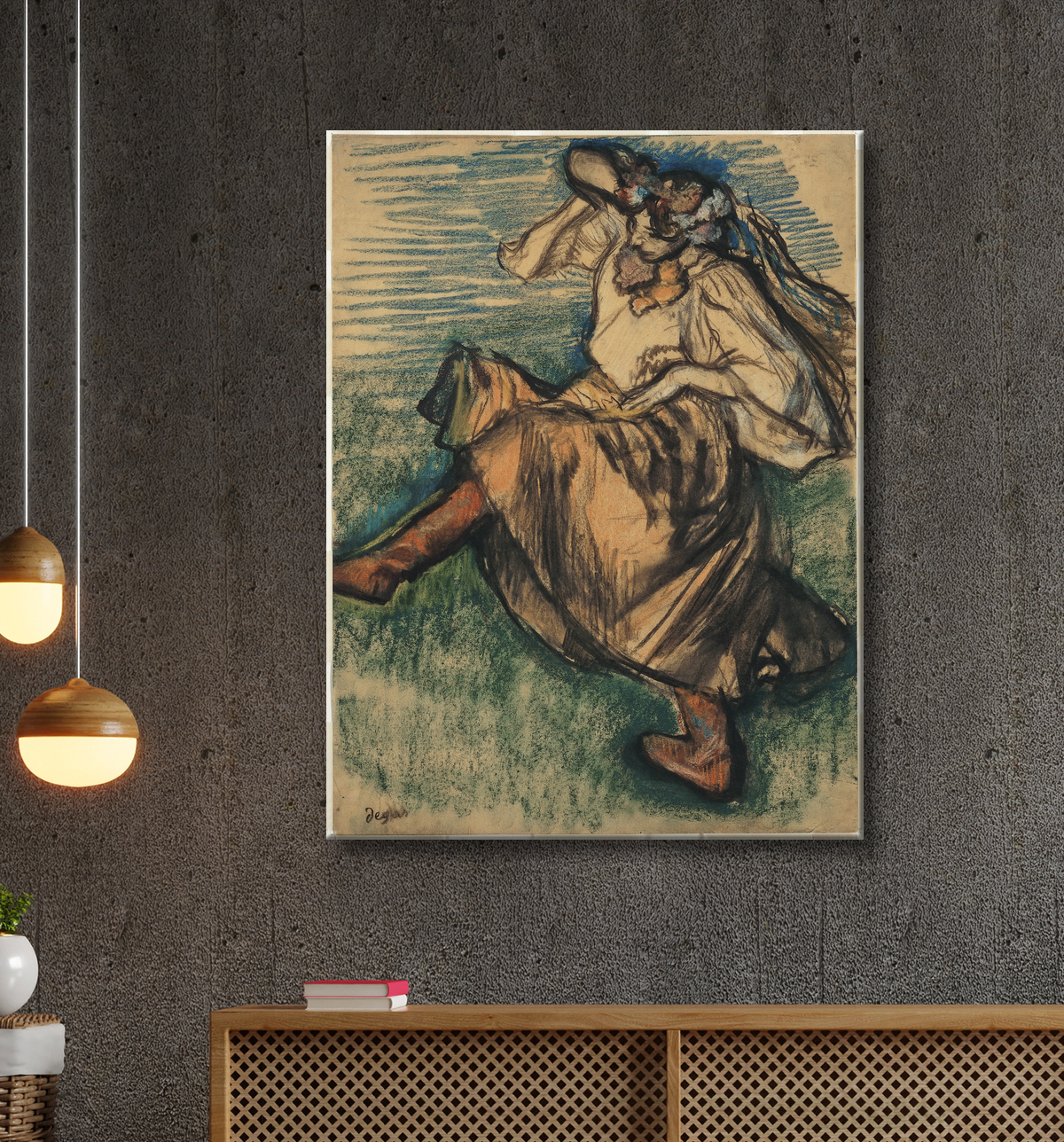 Reproduction danseuse russe de Edgar Degas avec decor
