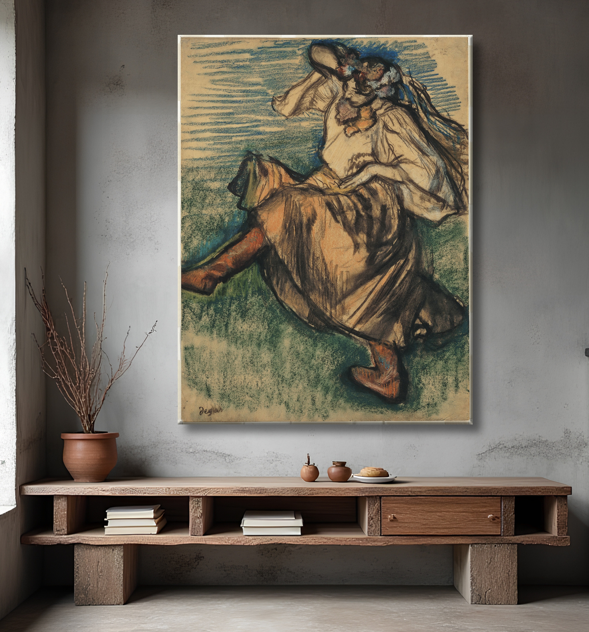Reproduction danseuse russe de Edgar Degas avec decor