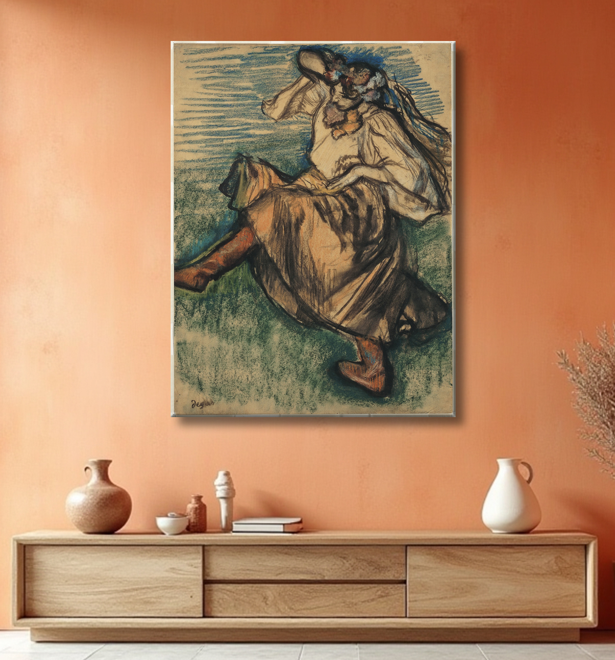 Reproduction danseuse russe de Edgar Degas avec decor