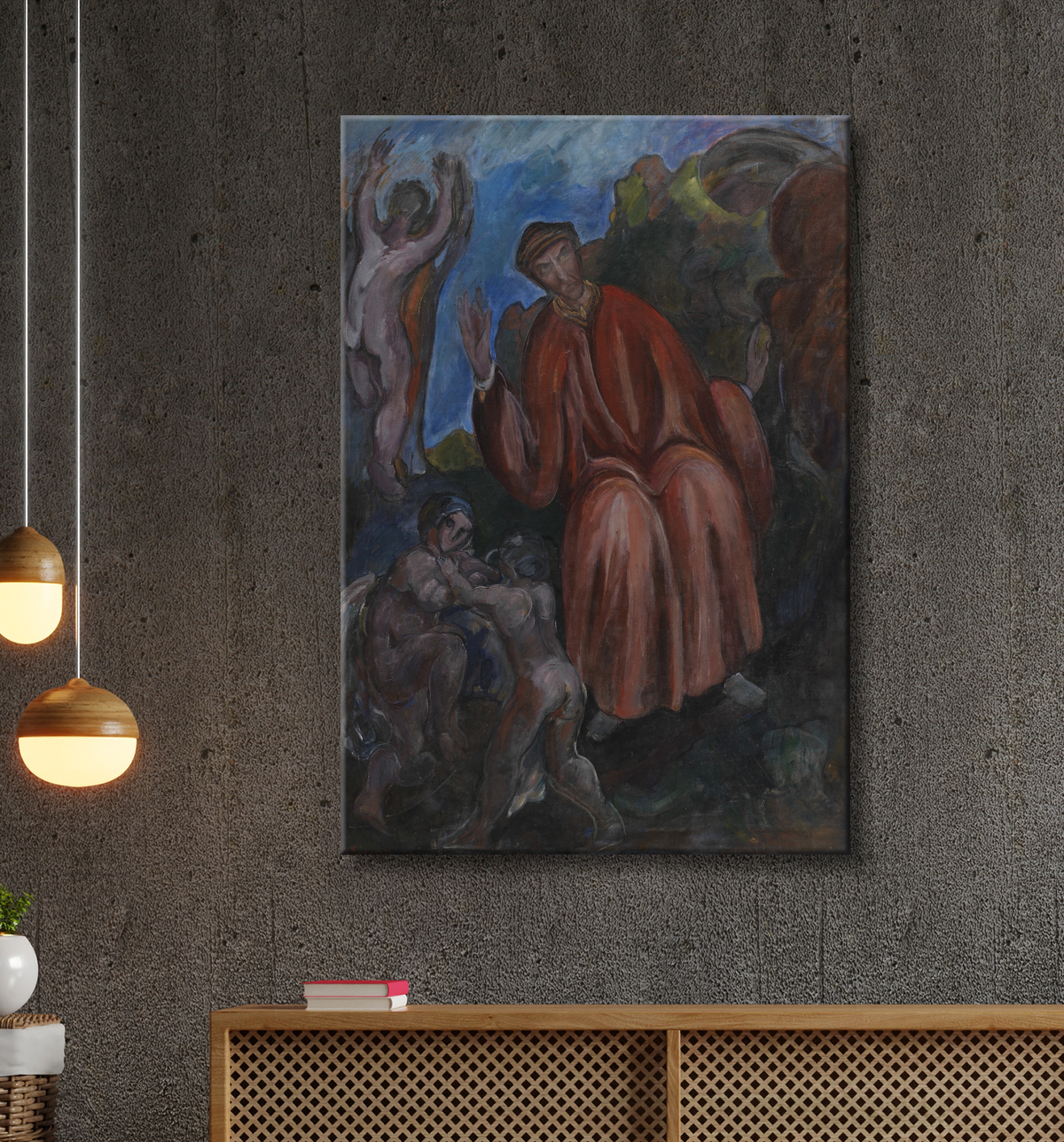Reproduction Dante. Prophètes, Opus I de Jerichau (II), J.A. avec decor