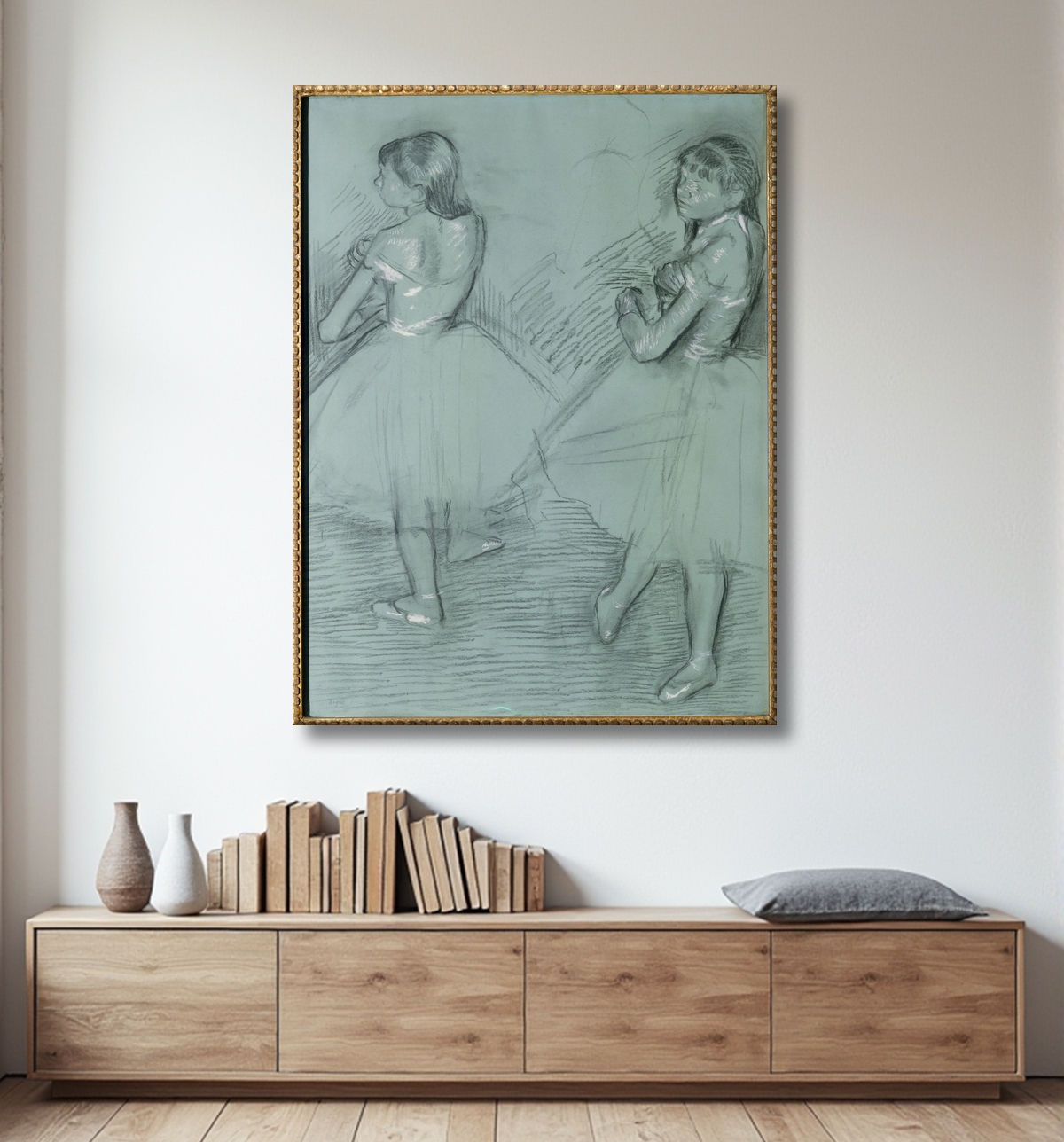 Reproduction Deux danseurs de Edgar Degas avec decor
