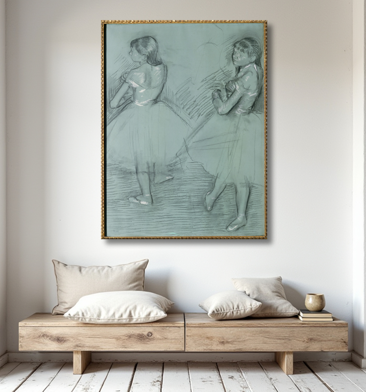 Reproduction Deux danseurs de Edgar Degas avec decor