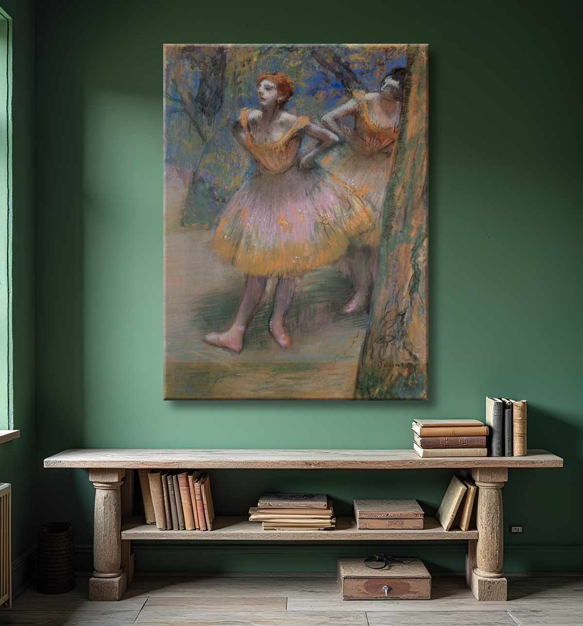 Reproduction Deux danseurs de Hilaire Germain Edgar Degas avec decor
