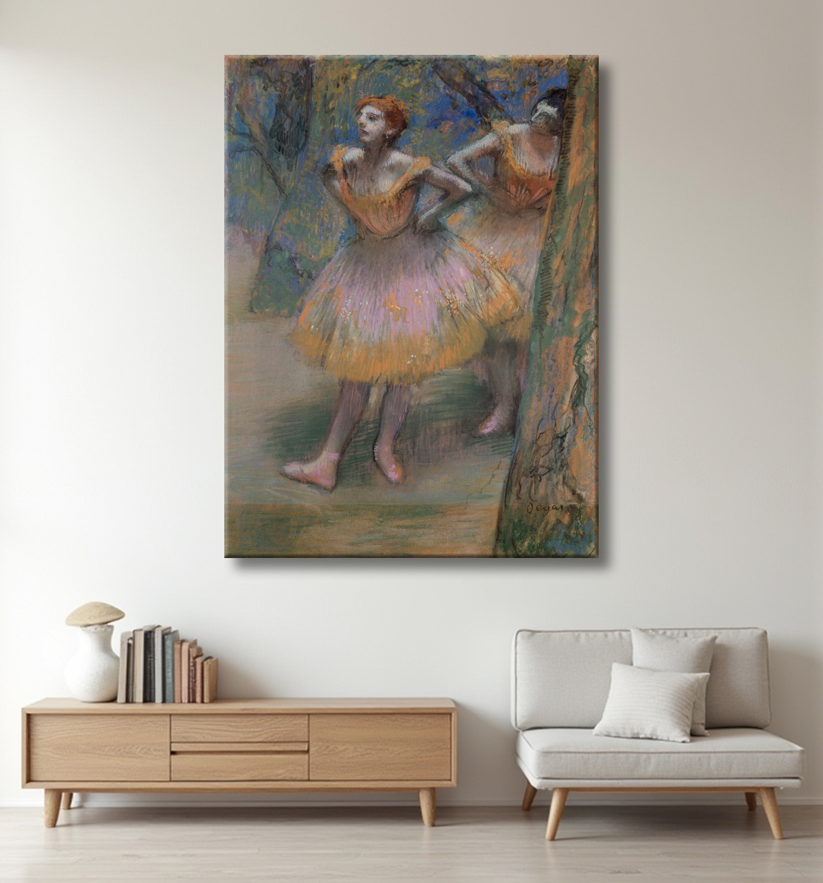 Reproduction Deux danseurs de Hilaire Germain Edgar Degas avec decor