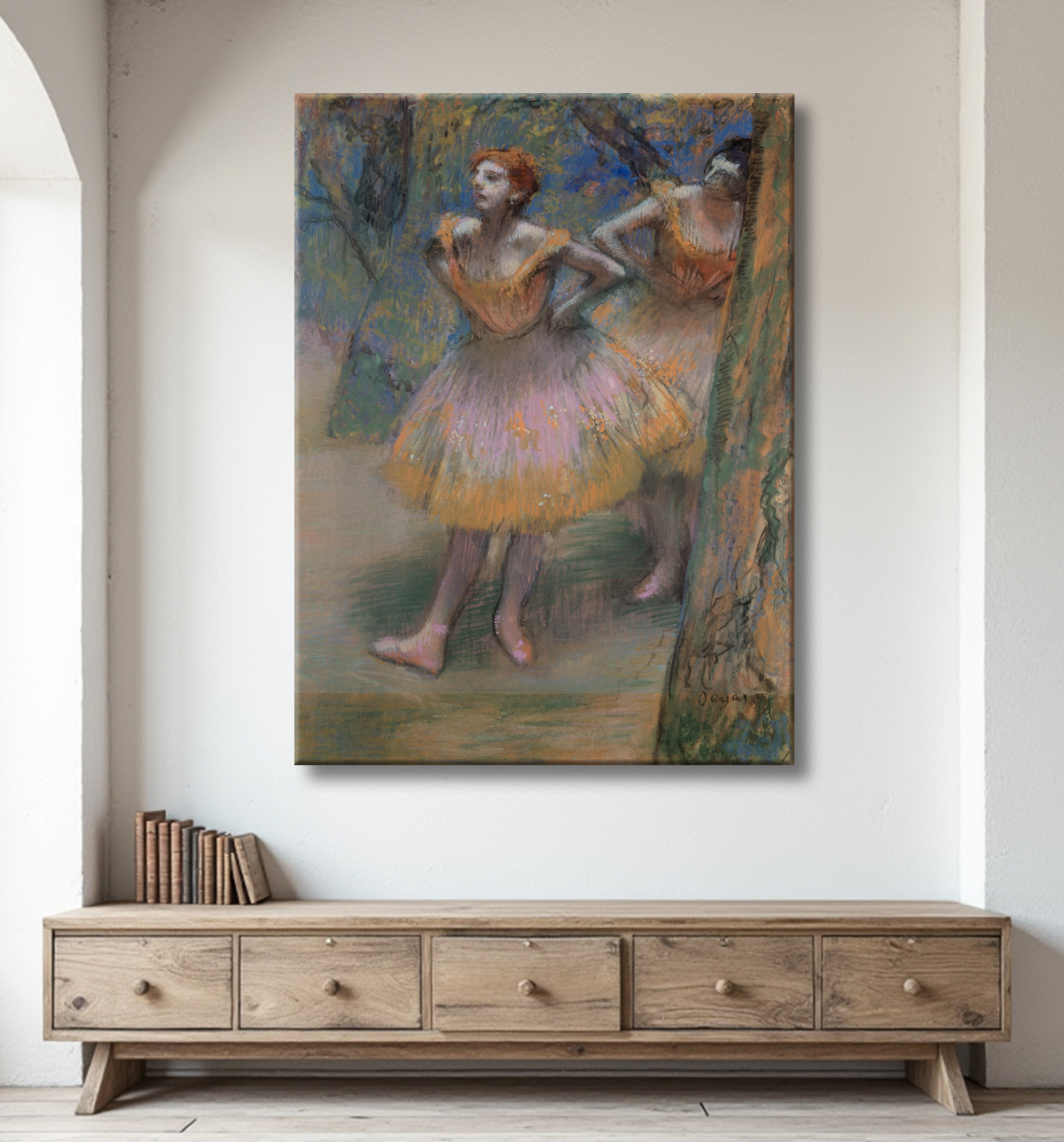 Reproduction Deux danseurs de Hilaire Germain Edgar Degas avec decor