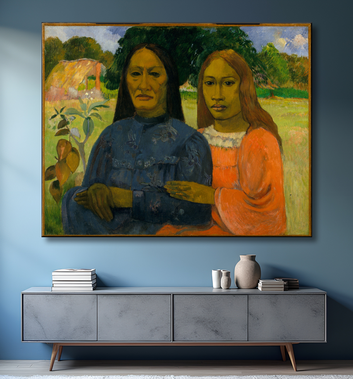 Reproduction Deux femmes de Paul Gauguin avec decor