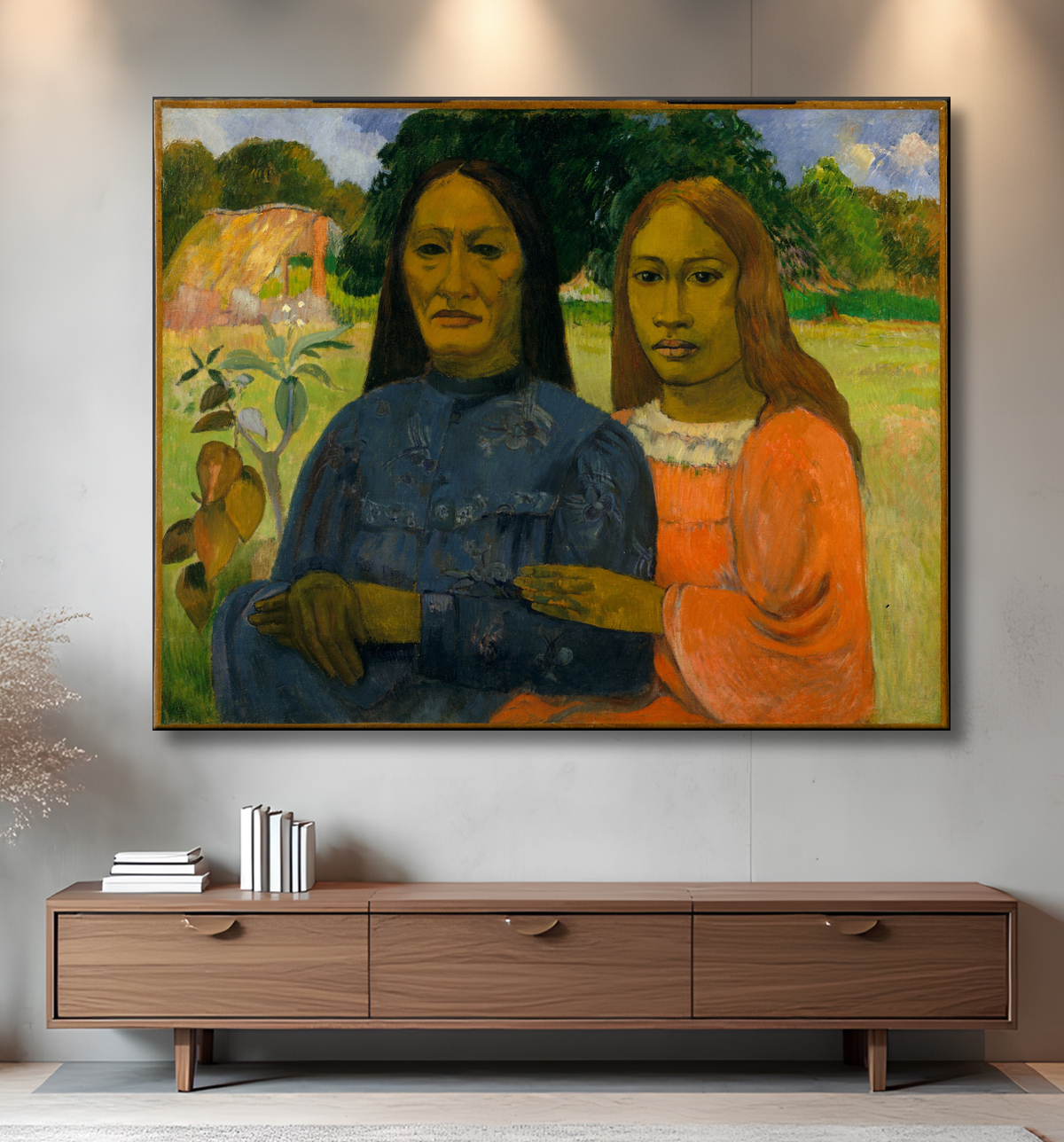 Reproduction Deux femmes de Paul Gauguin avec decor