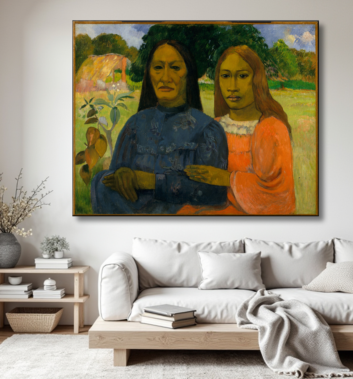 Reproduction Deux femmes de Paul Gauguin avec decor