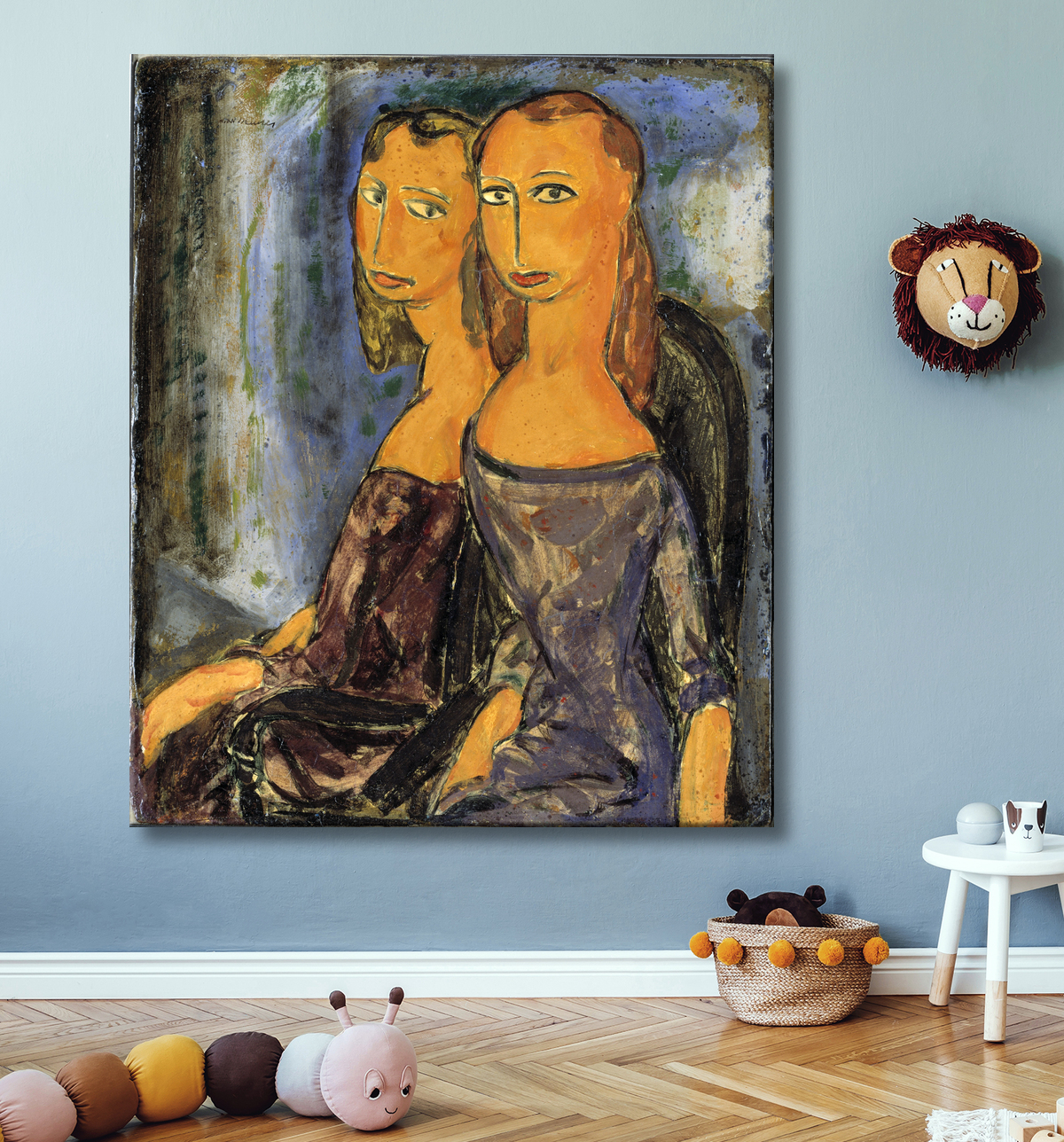 Reproduction Deux femmes de Alfred H. Maurer, born New York City 1868-died New York City 1932 avec decor