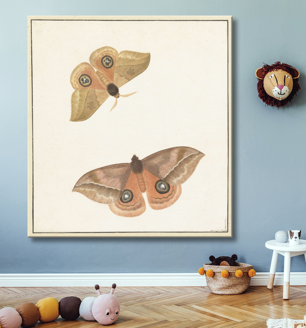 Reproduction deux papillons de Paulus Knogh avec decor