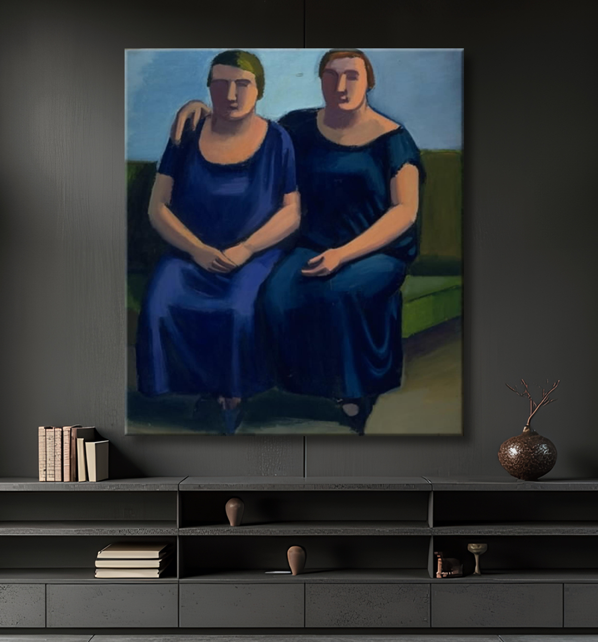 Reproduction Deux soeurs de Lundstrøm, Vilhelm avec decor