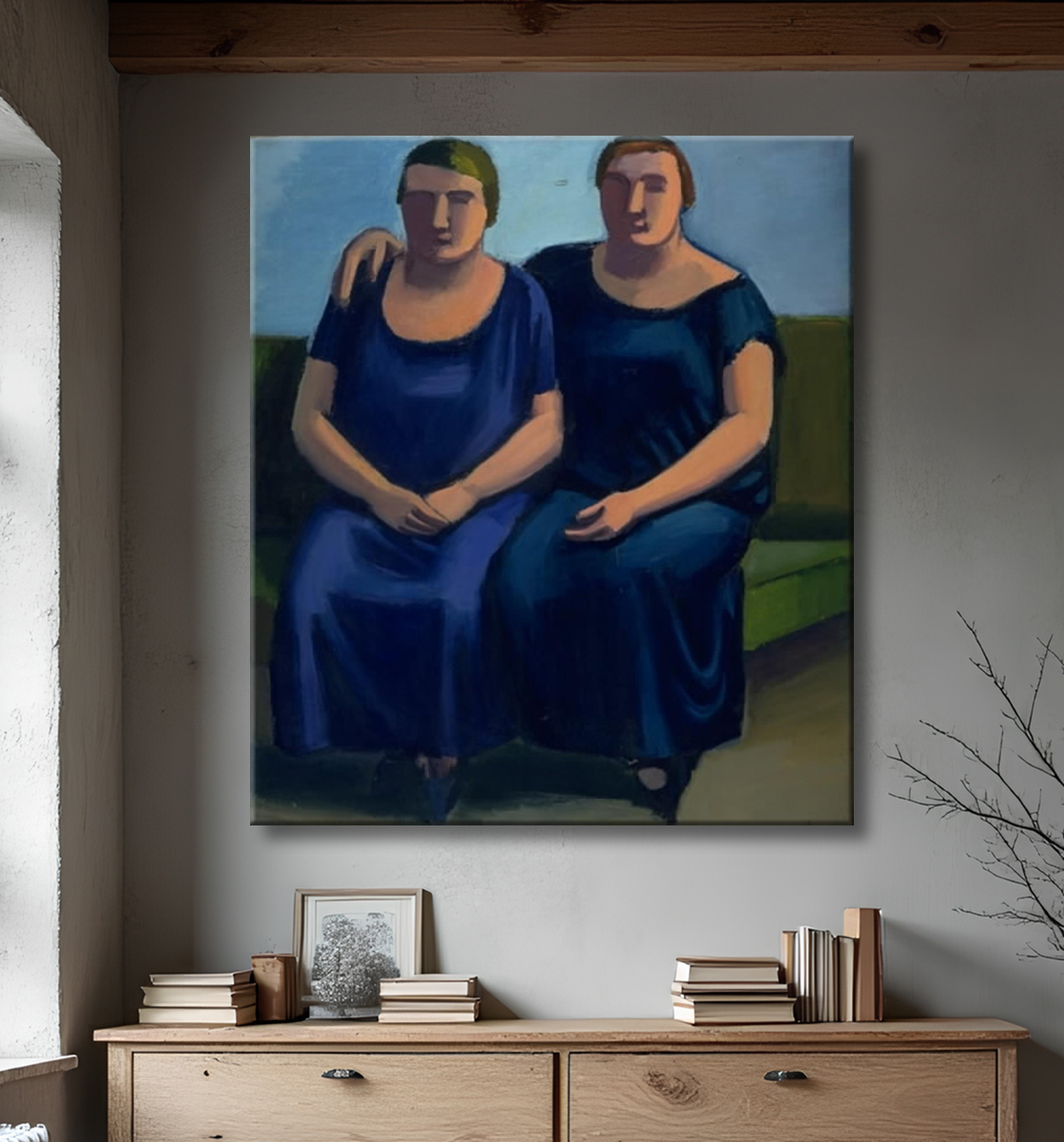 Reproduction Deux soeurs de Lundstrøm, Vilhelm avec decor