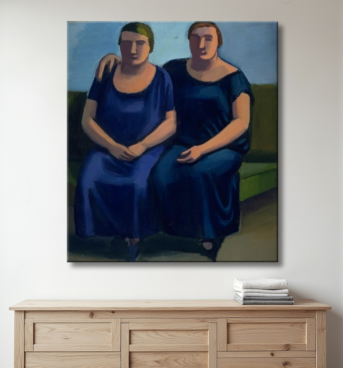 Reproduction Deux soeurs de Lundstrøm, Vilhelm avec decor