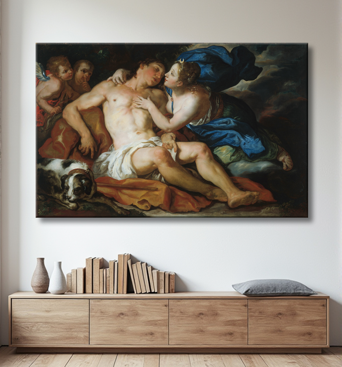 Reproduction Diane et Endymion de Johann Michael Rottmayr avec decor