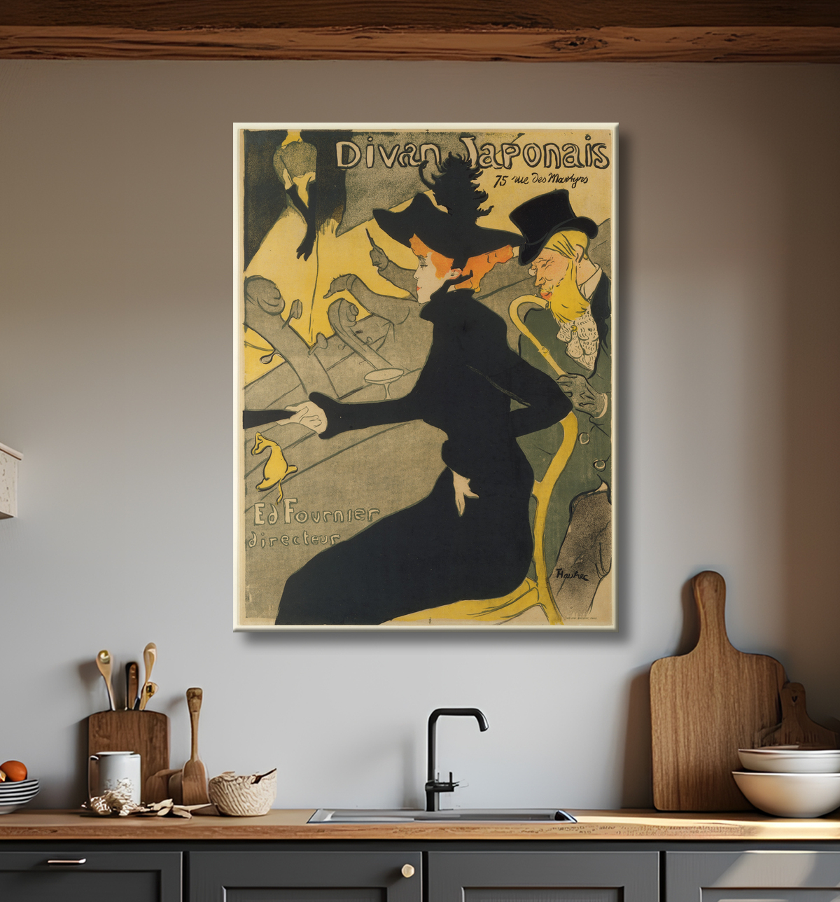 Reproduction Divan Japonais de Henri de Toulouse-Lautrec avec decor