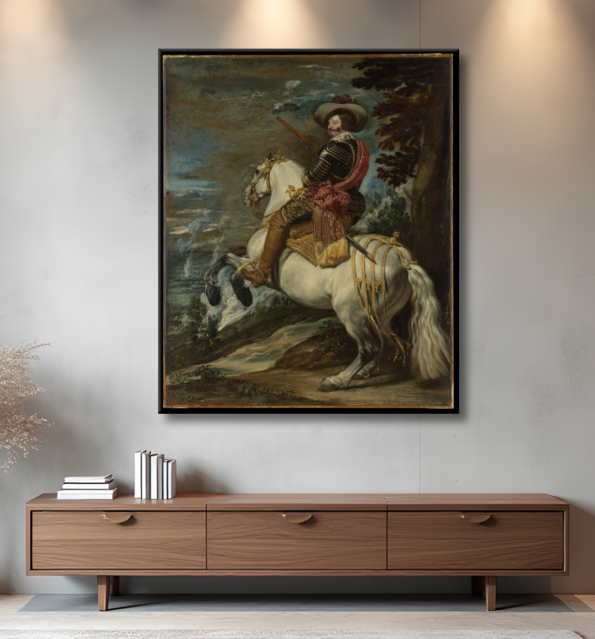 Reproduction Don Gaspar de Guzmán (1587-1645), comte-duc d'Olivares de Juan Bautista Martínez del Mazo avec decor