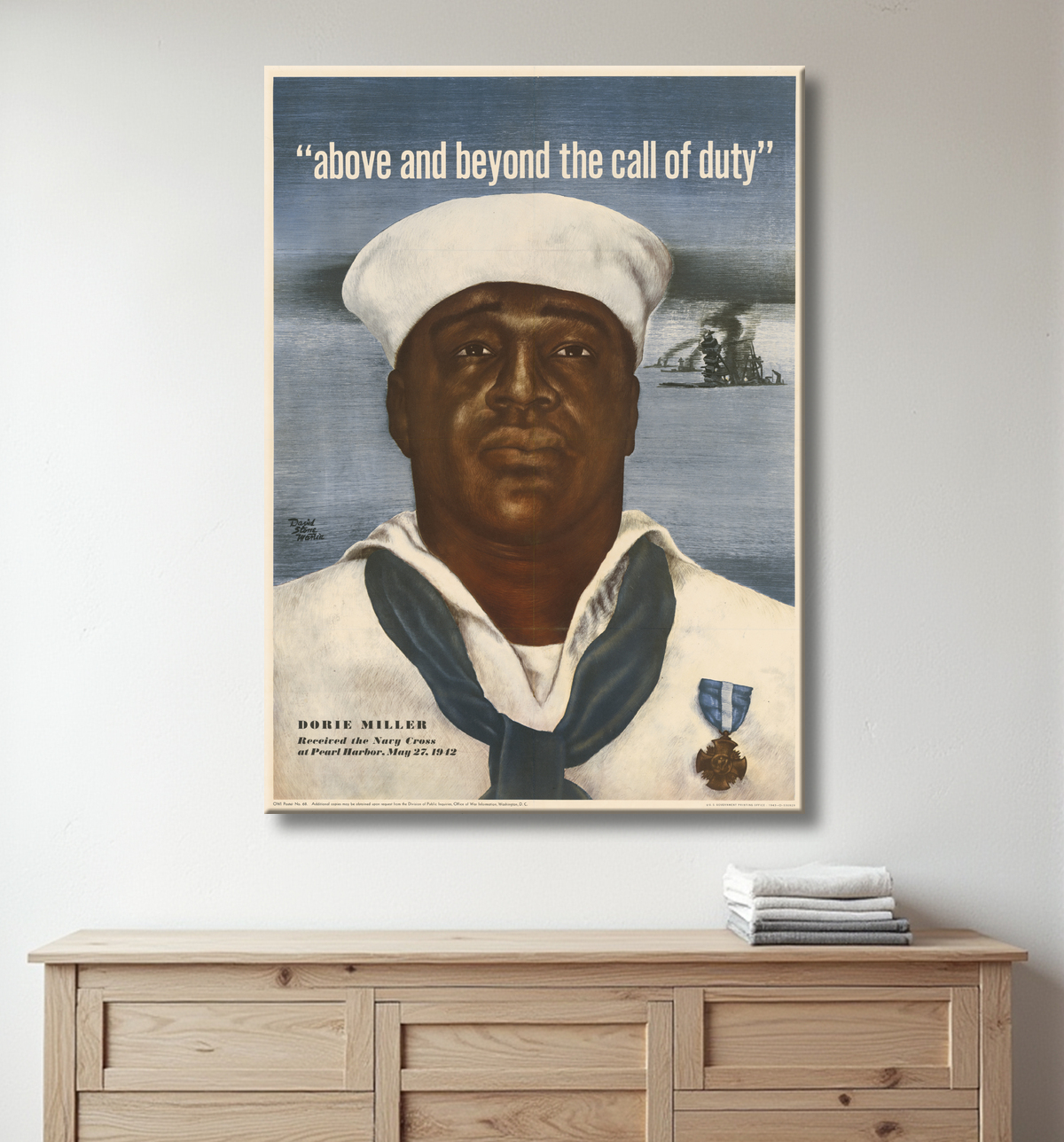 Reproduction Dorie Miller de David Stone Martin, 1913 - 1992 avec decor