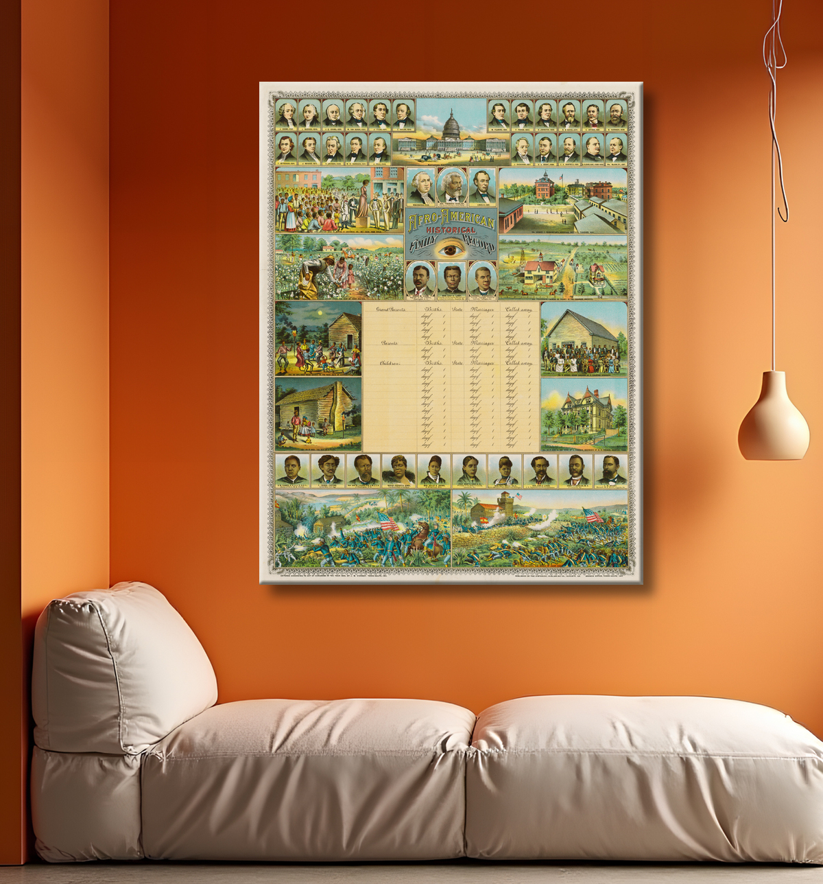 Reproduction Dossier de famille historique afro-américain de James M. Vickroy, 1847 - 1913 avec decor