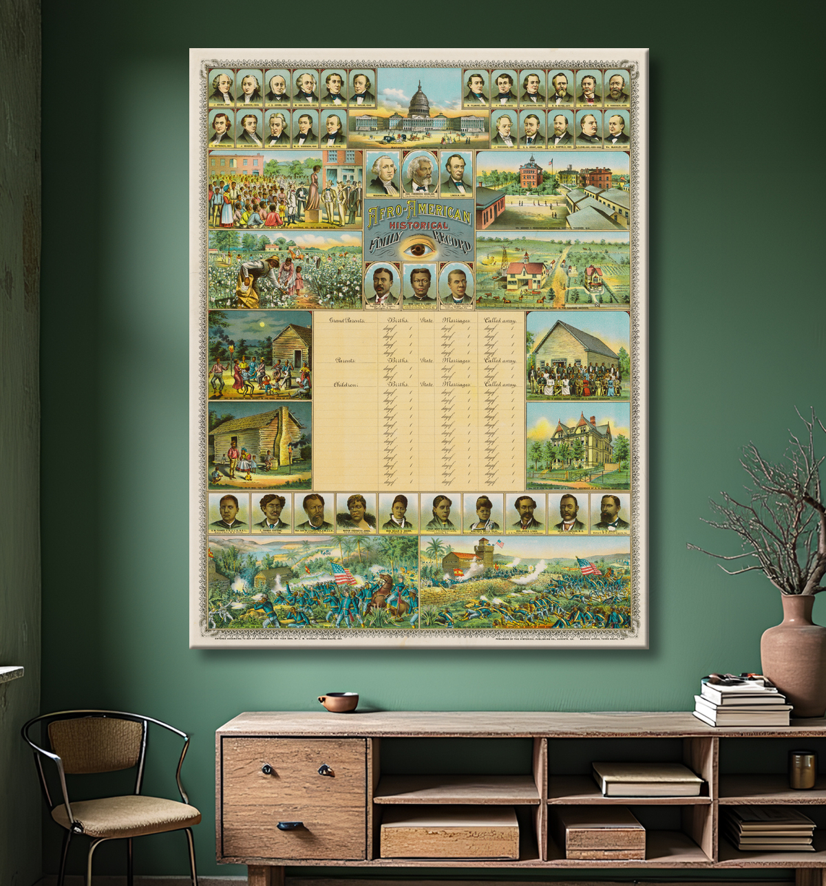 Reproduction Dossier de famille historique afro-américain de James M. Vickroy, 1847 - 1913 avec decor