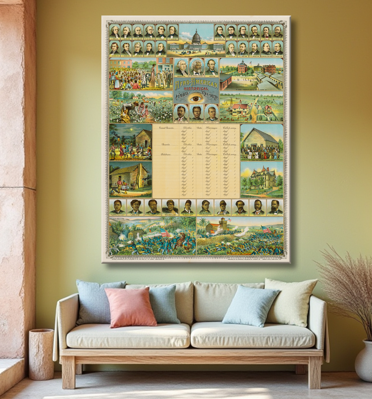 Reproduction Dossier de famille historique afro-américain de James M. Vickroy, 1847 - 1913 avec decor