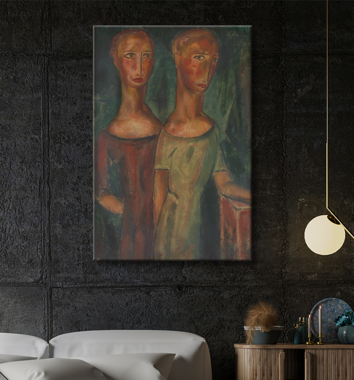 Reproduction Dualité de Alfred H. Maurer, born New York City 1868-died New York City 1932 avec decor