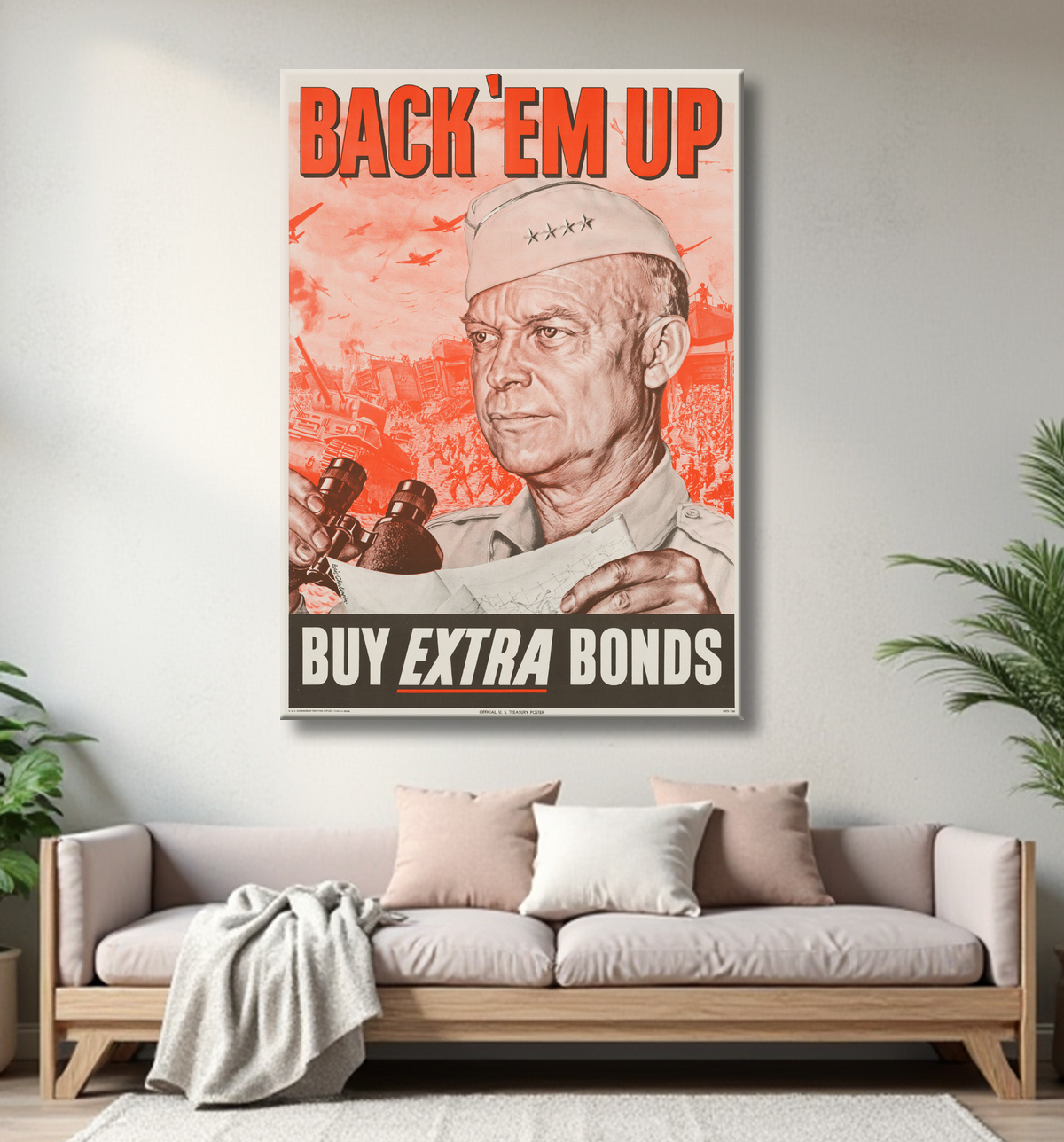 Reproduction DwightDavid Eisenhower de Unidentified Artist avec decor